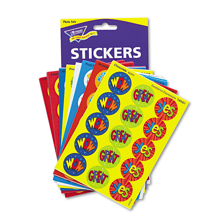 TREND Stinky Stickers Variety Pack, Praise Words, Assorted Colors, 435/Pack (T6490)
