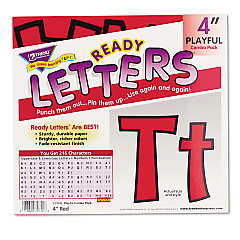 TREND Ready Letters Playful Combo Set, Red, 4"h, 216/Set (T79742)