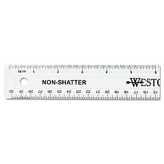 Westcott Non-Shatter Flexible Ruler, Standard/Metric, 12" Long, Plastic, Clear (13862)