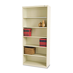 Tennsco Metal Bookcase, Six-Shelf, 34.5w x 13.5h x 78h, Putty (B78PY)