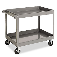 Tennsco Two-Shelf Metal Cart, 24w x 36d x 32h, Gray (SC2436)