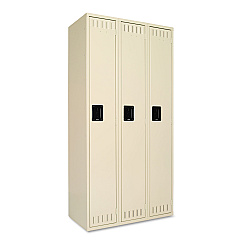 Tennsco Single Tier Locker, Three Units36w x 18d x 72h, Sand (STS121872CSD)