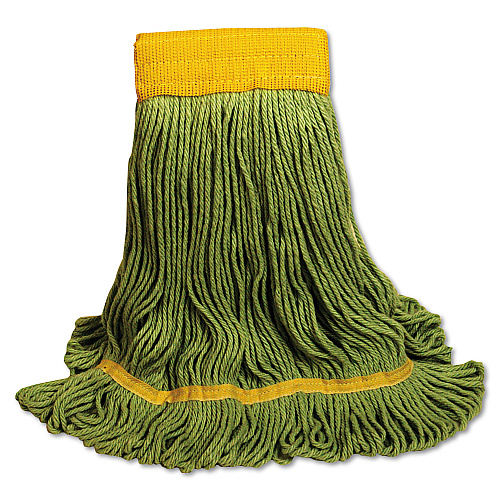 Boardwalk EcoMop Looped-End Mop Head, Recycled Fibers, Large Size, Green (BWK1200LEA)