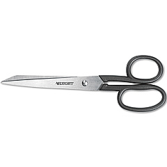 Westcott Kleencut Stainless Steel Shears, 8" Long, 3.75" Cut Length, Black Straight Handle (19018)