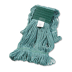 Boardwalk Super Loop Wet Mop Head, Cotton/Synthetic Fiber, 5" Headband, Medium Size, Green (BWK502GNEA)