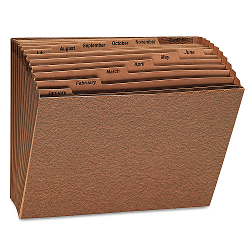 Universal Expanding Files, 12 Sections, 1/12-Cut Tabs, Letter Size, Redrope (UNV13930)