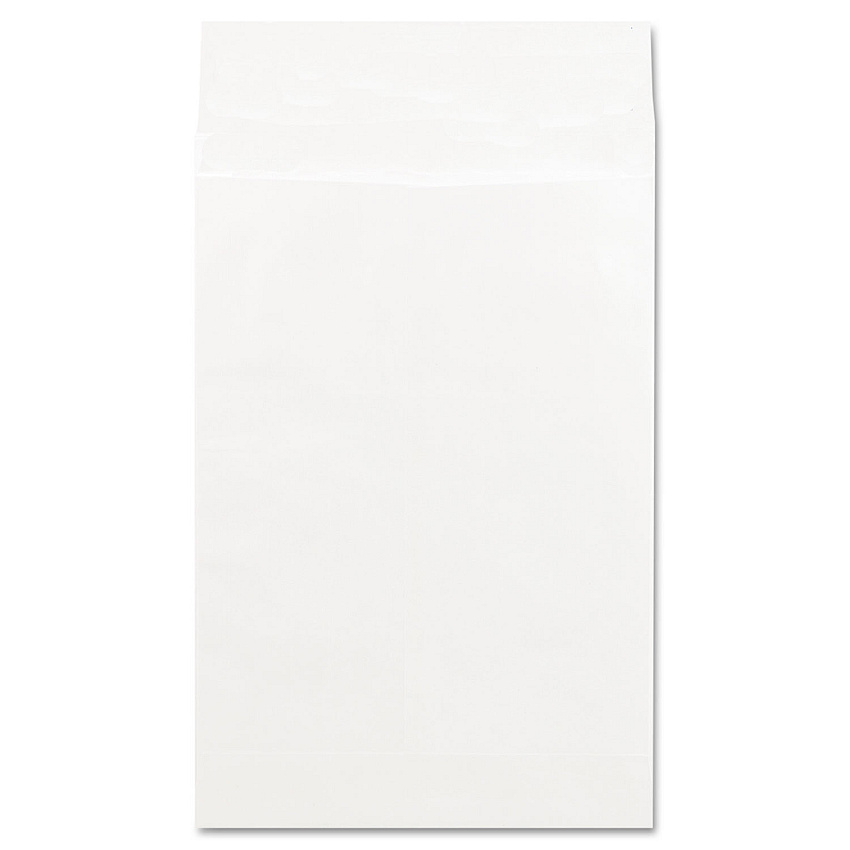 Universal Deluxe Tyvek Expansion Envelopes, Open End (Vertical), #15 1/2, Square Flap, Self-Adhesive Closure, 12 x 16, White, 100/Box (UNV19001)