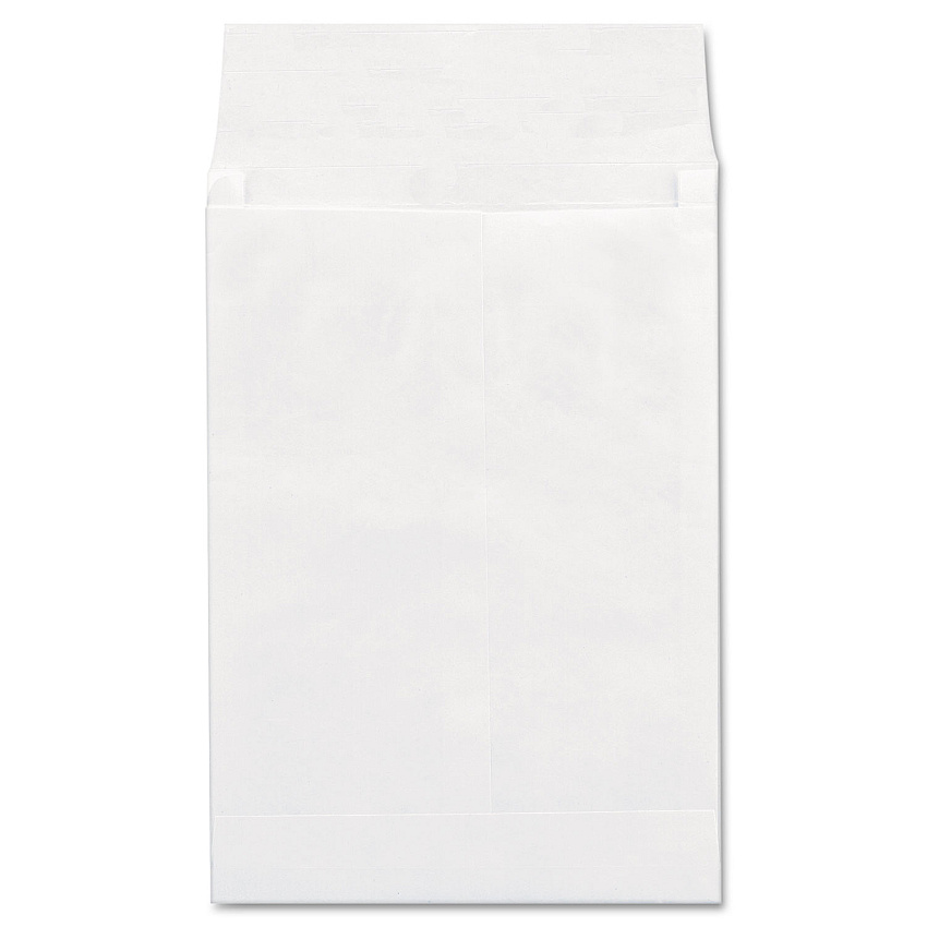 Universal Deluxe Tyvek Expansion Envelopes, Open End (Vertical), #13 1/2, Square Flap, Self-Adhesive, 10 x 13, 1.5" Exp., White, 100/BX (UNV19003)