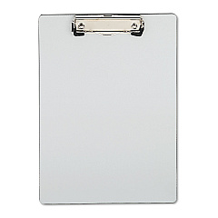 Universal Plastic Brushed Aluminum Clipboard, Portrait Orientation, 0.5" Clip Capacity, Holds 8.5 x 11 Sheets, Silver (UNV40303)