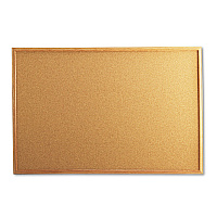 Universal Cork Board with Oak Style Frame, 36 x 24, Natural, Oak-Finished Frame (UNV43603)