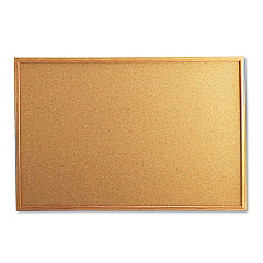 Universal Cork Board with Oak Style Frame, 36 x 24, Natural, Oak-Finished Frame (UNV43603)