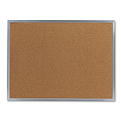 Universal Bulletin Board, Natural Cork, 24 x 18, Satin-Finished Aluminum Frame (UNV43612)