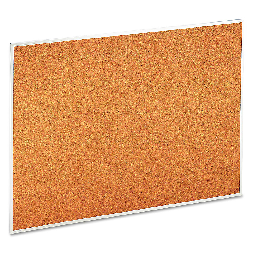 Universal Bulletin Board, Natural Cork, 48 x 36, Satin-Finished Aluminum Frame (UNV43614)