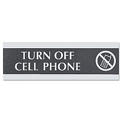 Headline Century Series Office Sign,TURN OFF CELL PHONE, 9 x 3 (4759)