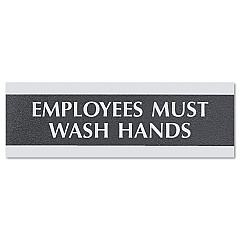 Headline Century Series Office Sign, Employees Must Wash Hands, 9 x 3 (4782)
