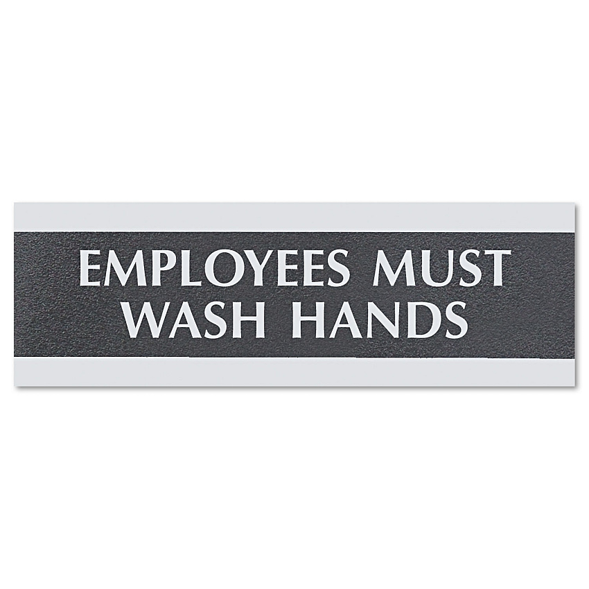 Headline Century Series Office Sign, Employees Must Wash Hands, 9 x 3 (4782)