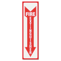 Headline Glow In The Dark Sign, 4 x 13, Red Glow, Fire Extinguisher (4793)