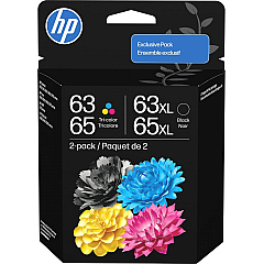 HP 63XL/ 65XL Black, 63/65 Tri-color Ink Cartridge 2-Pack B87FDAN