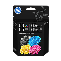 HP 63XL/ 65XL Black, 63/65 Tri-color Ink Cartridge 2-Pack B87FDAN HP 63XL/ 65XL Black, 63/65 Tri-color Ink Cartridge 2-Pack B87FDAN