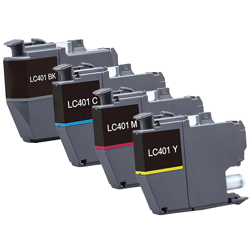 Compatible Brother LC4014PKS Standard Yield 4-Pack Ink Cartridges - Includes 1 Cartridge Each of Black, Cyan, Magenta and Yellow