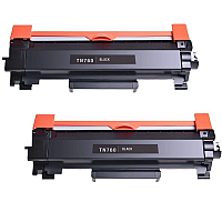 Compatible Brother TN760 2-Pack High Yield Black Toner Cartridge