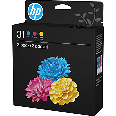HP 31 Cyan, Magenta, Yellow Ink Bottle Combo 3-Pack, 9C228AN HP 31 Cyan, Magenta, Yellow Ink Bottle Combo 3-Pack, 9C228AN