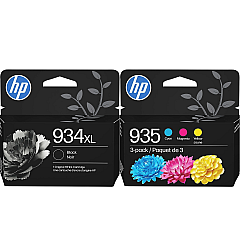HP 935 CMY/934XL Black High Yield Ink Cartridge Bundle D84BCFN