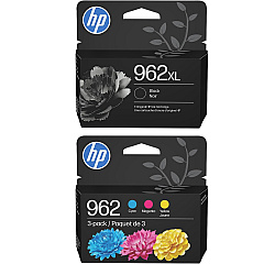 HP 962XL/962 High Yield Black and Standard Tricolor Ink Cartridge Bundle D84BGFN HP 962XL/962 High Yield Black and Standard Tricolor Ink Cartridge Bundle D84BGFN