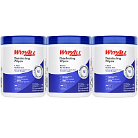 WypAll Disinfecting Wipes, 1-Ply, 5.16 x 8.5, Fresh Scent, White, 185 Sheets/Canister, 3 Canisters/Carton (54481)