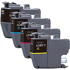 Compatible Brother LC401XL High-Yield Ink Cartridges