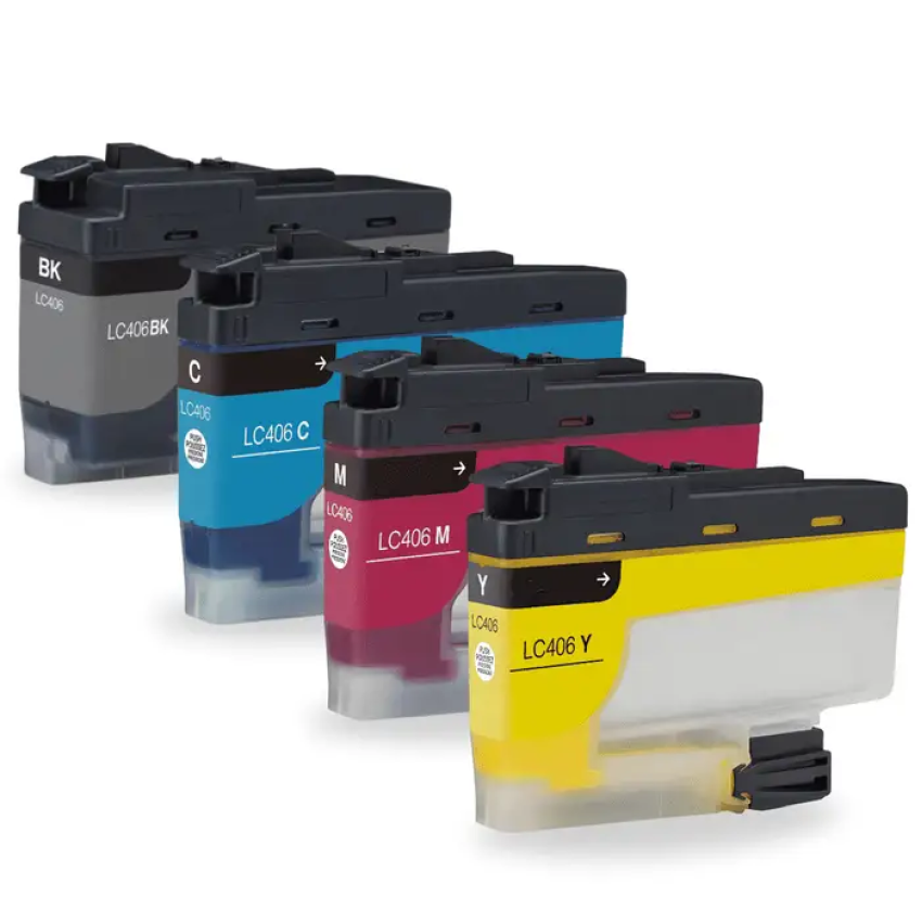Brother LC406 4-Pack Standard Yield Ink Cartridges - Black