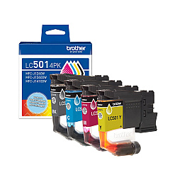 Brother LC5014PK 4-Pack Black, Cyan, Magenta and Yellow Ink Cartridges