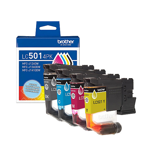 Brother LC5014PK 4-Pack Black, Cyan, Magenta and Yellow Ink Cartridges