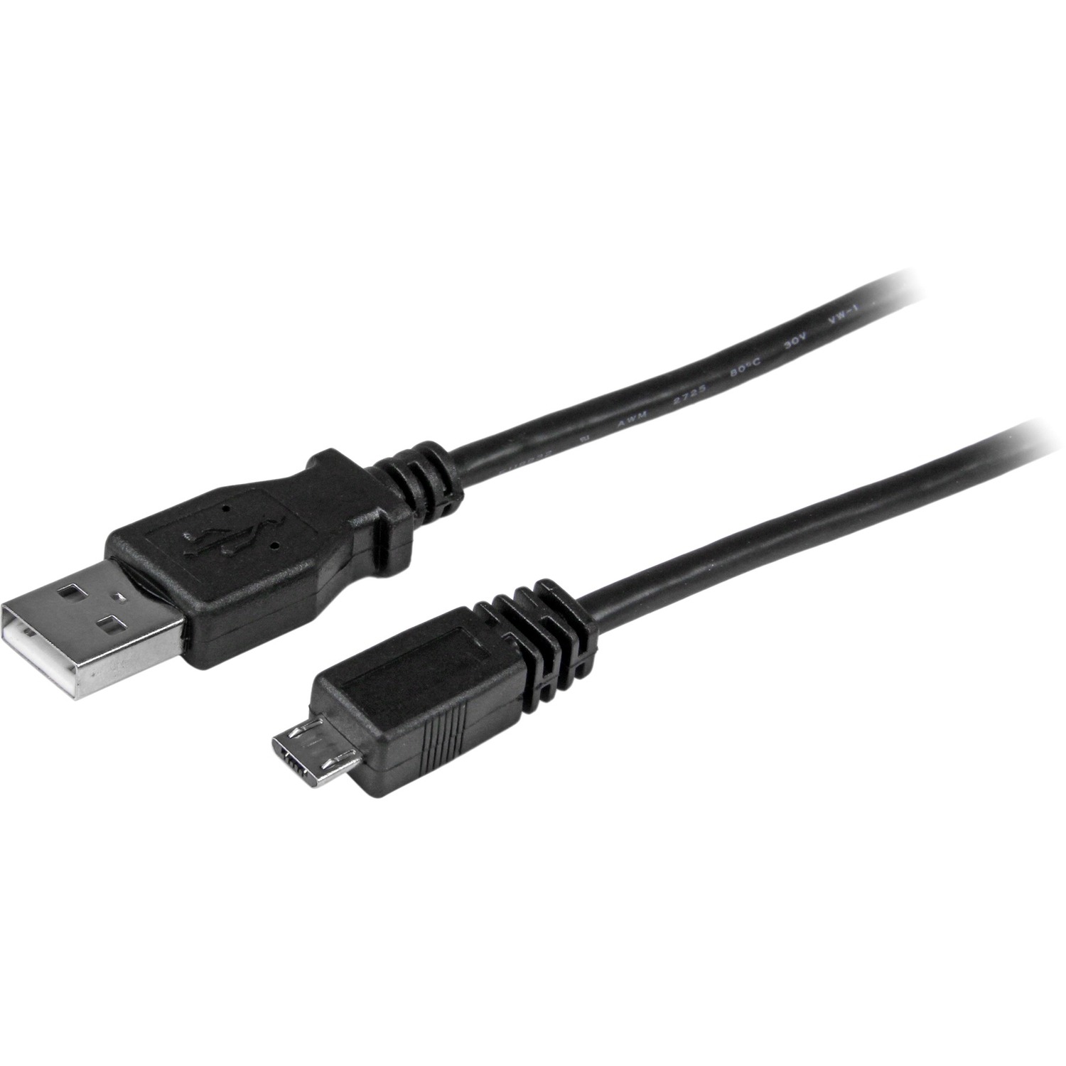 StarTech 6ft Micro USB Cable - A to Micro B (UUSBHAUB6) USB - 6 ft - 1 x Type A Male USB - 1 x Micro Type B Male USB - Black