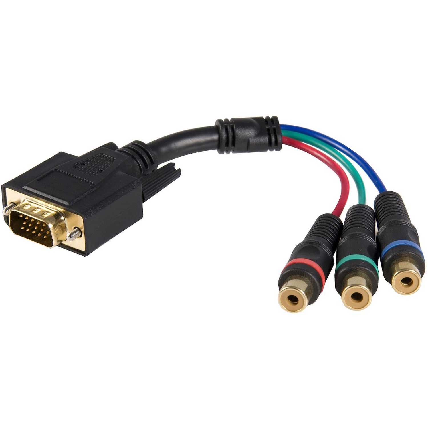 StarTech Cable adapter - RCA breakout - HD15 (m) - component (f) - 6in (HD15CPNTMF) HD-15 Male VGA