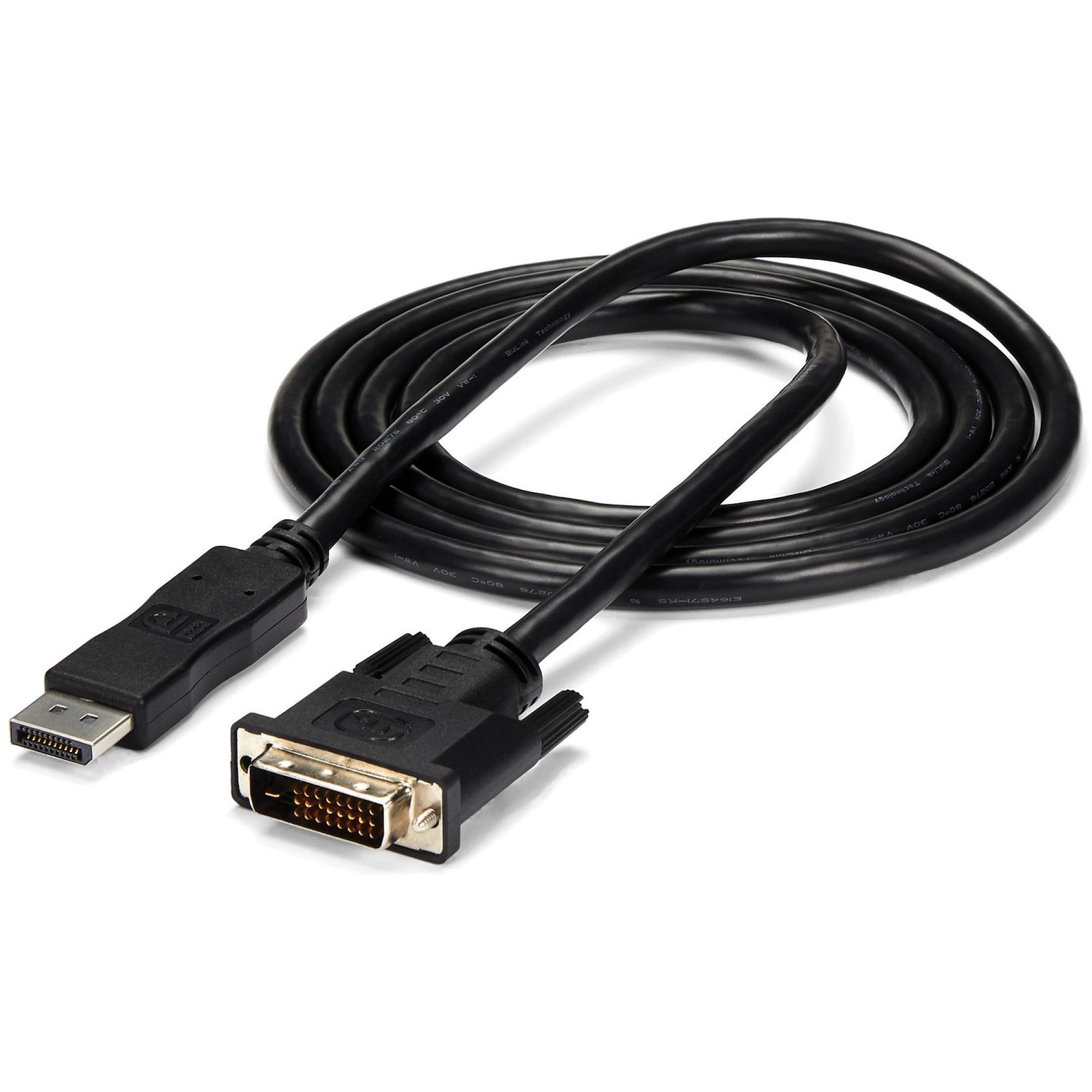 6ft Passive DisplayPort to DVI-D single-link cable | 1920x1200/1080p 60Hz; DP 1.2 HBR2; HDCP 1.3; EDID - DisplayPort to DVI cable works w/any DP++ source - Video adapter monitor cable prevents signal loss - Non-latching DP connector - OS independent