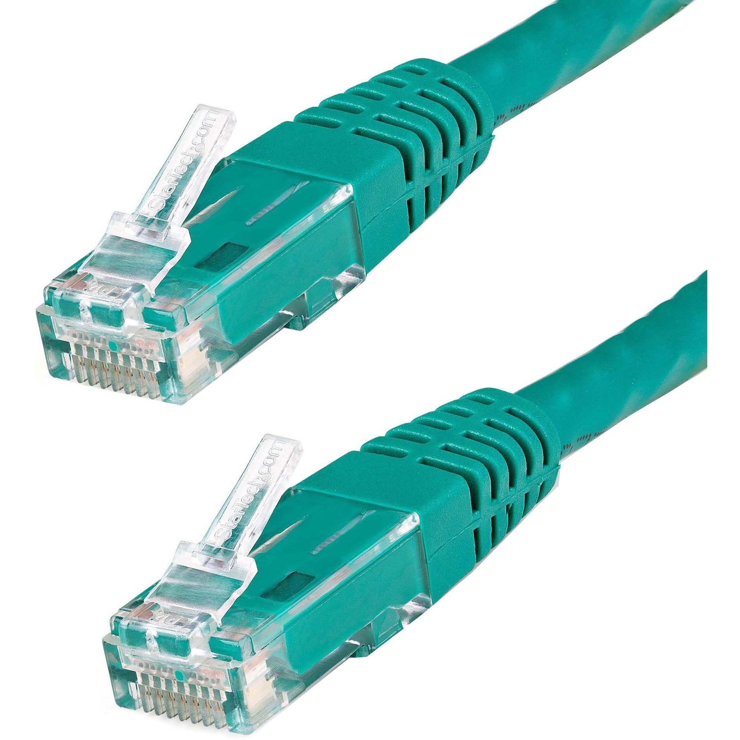 StarTech 35ft CAT6 Ethernet Cable - Green Molded Gigabit - 100W PoE UTP 650MHz - Category 6 Patch Cord UL Certified Wiring/TIA (C6PATCH35GN) 35ft Green CAT6 Ethernet cable delivers Multi Gigabit 1/2.5/5Gbps & 10Gbps up to 160ft - 650MHz - Fluke tested to ANSI/TIA-568-2.D Category 6 - 24 AWG stranded 100% copper UL Rated wire (E132276-A) - 100W PoE - 35 foot - ETL - Molded UTP patch cord