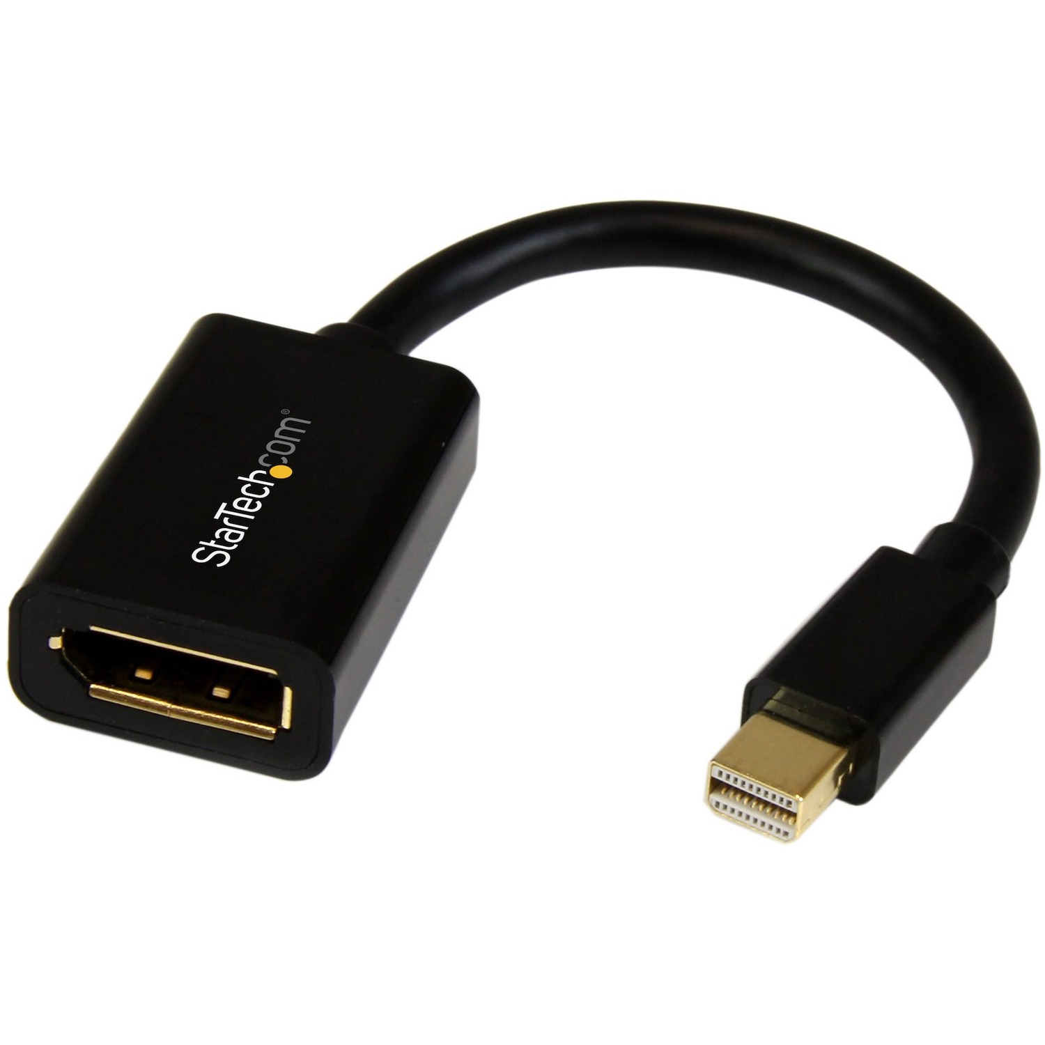 Mini DisplayPort to DisplayPort adapter converter; 4K x 2K video (3840x2400p 60Hz); mDP 1.2/21.6 Gbps/HBR2/8Ch Audio; 6in cable - Durable PVC strain relief; Connect laptop w/Mini DP or Thunderbolt 2/workstations to a UHD/4K monitor/display/projector