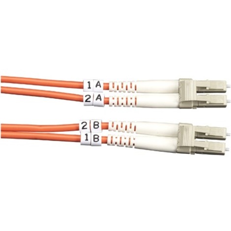 3.20 ft Fiber Optic Network Cable for Transceiver, Switch, Server, Network Device - First End: 2 x LC Network - Male - Second End: 2 x LC Network - Male - 10 Gbit/s - Patch Cable - OFNR - 50/125 &amp;micro;m - Orange