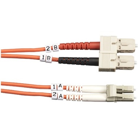 32.80 ft Fiber Optic Network Cable for Transceiver, Switch, Server, Network Device - First End: 2 x SC Network - Male - Second End: 2 x LC Network - Male - 10 Gbit/s - Patch Cable - OFNR - 50/125 &amp;micro;m - Orange