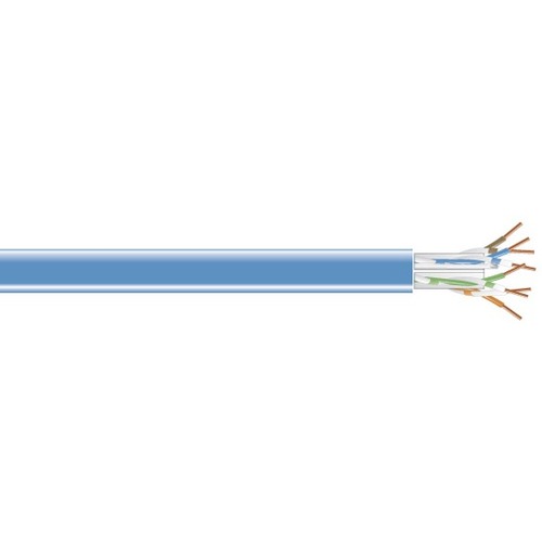 1000 ft Category 5e Network Cable for Network Device - First End: Bare Wire - Second End: Bare Wire - CM - 24 AWG - Blue