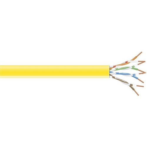 1000 ft Category 6 Network Cable for Network Device - First End: Bare Wire - Second End: Bare Wire - CM - 24 AWG - Yellow