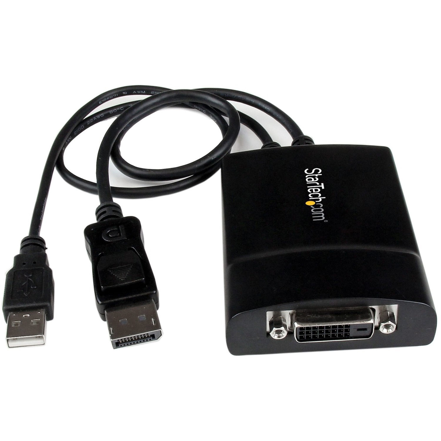 Active DisplayPort 1.2 to DVI-D dual-link adapter; 2560x1600 60Hz; HBR2; HDCP; EDID - DisplayPort to DVI adapter/video converter for DP/DP++ source supports ultrawide monitor/Apple Cinema Display - Nickel-plated latching DP connector - OS independent