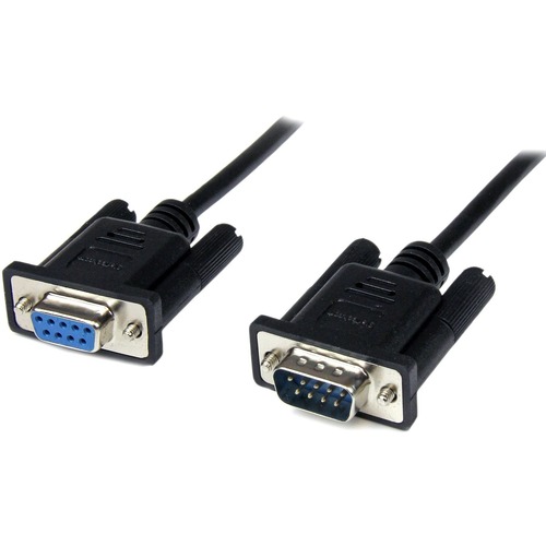 Connect your serial devices, and transfer your files - 2m DB9 Null Modem Cable - DB9 Male to Female Cable - RS232 Null Modem Cable - 9 pin Null Modem Cable - 2 m Male to Female Null Modem Cable - 1x DB9 (M), 1x DB9 (F), Black - 2 meter / 6.56ft