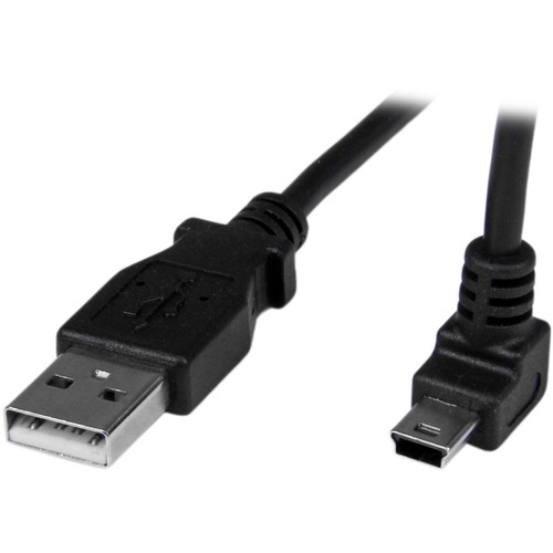 StarTech 1m Mini USB Cable - A to Up Angle Mini B (USBAMB1MU) Connect your Mini USB devices, with the cable out of the way - 1m USB to Mini USB Cable Cord - Mini B USB Cable - Angled Mini USB Cable - Up Angle Mini USB - Up Angle USB Cable - 1 m Mini USB Cable - 1x USB A (M), 1x USB Mini B (M) Black, 1 meter
