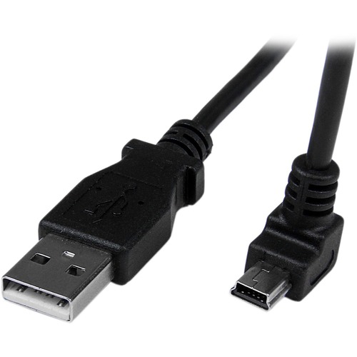 StarTech 2m Mini USB Cable - A to Down Angle Mini B (USBAMB2MD) Connect your Mini USB devices over longer distances, with the cable out of the way - 2m USB to Mini USB Cable Cord - Mini B USB Cable - 2 m Angled Mini USB Cable - Down Angle Mini USB - Down Angle USB Cable - 1x USB A (M), 1x USB Mini B (M) - Black