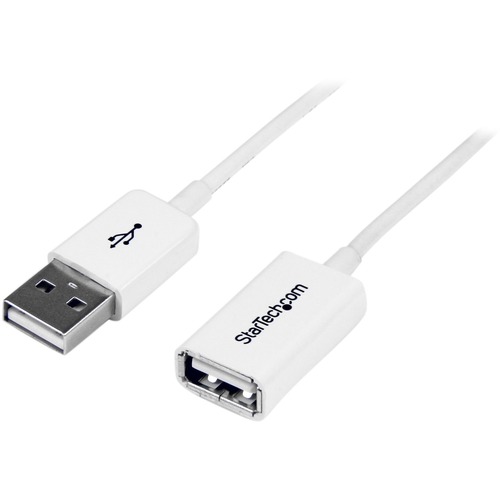 Extend the length of your USB 2.0 cable by up to 3m - USB Male to Female Cable - USB 2.0 Extension Cable - White USB Extension Cable - 3 m USB Extension Cable - White USB Extension Cord - 1x USB A (M), 1x USB A (F) - White, 3 meter