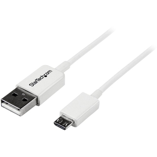Charge or sync your Micro USB devices, with this high-quality white USB 2.0 replacement cable - 1m USB to Micro USB Cable Cord- USB A to Micro B Cable - Micro USB Charging Data Cable - White Micro USB Cable - USB 2.0 A-Male to Micro-B Cable - 1 meter