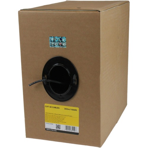 Make reliable Ethernet connections in applications requiring CMR-rated cable - Bulk Cat5e Cable - 1000 ft Cat5e Cable - Cat5e Riser Cable - CMR Ethernet Cable - Bulk Roll of Black CMR Cat 5e Solid UTP Riser Cable Cord - 24 AWG - UL Listed CMR-Rated