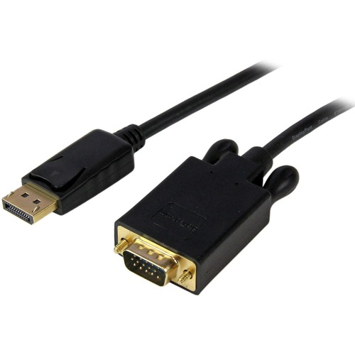 15ft/4.6m Active DisplayPort to VGA cable HBR2 | 2048x1280/1080p 60Hz | EDID/DDC - Video adapter cable prevents signal loss - DP 1.2 to VGA monitor cable converter - For DP/DP++ source w/ standard DP connector - Latching DP connector - OS Independent